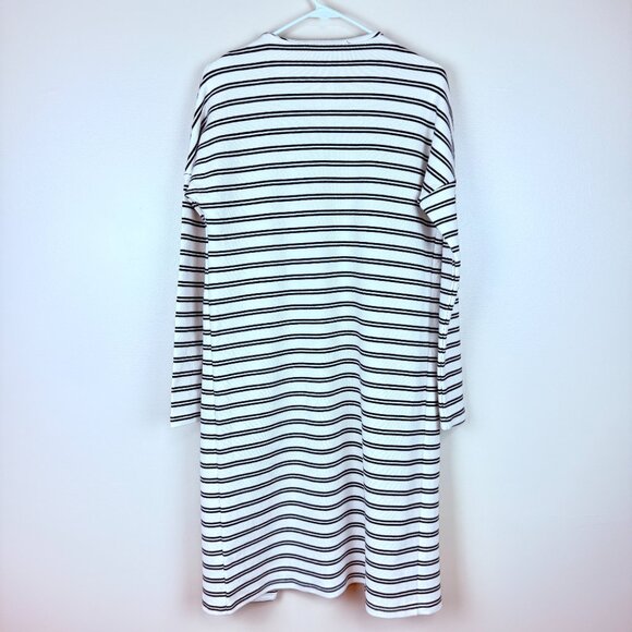 NWT HEYSON Stripe Duster Cotton Cardigan Women's– Black/White S - Picture 2 of 7